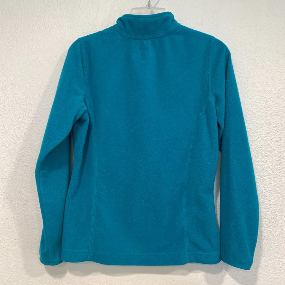 Made For Life Fleece Pullover Sweatshirt Top 1/4 Zip Long Slvs Teal Womens Small - Picture 2 of 7